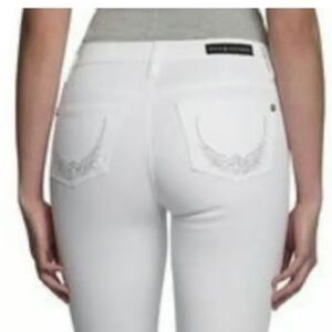 R&R Rock & Republic White Kasandra Luna Park Boot Cut Jeans Embellished 12M NWT
